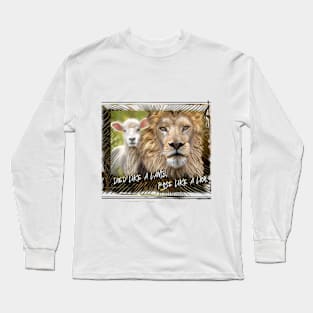 Died like a lamb, rose like a lion Long Sleeve T-Shirt